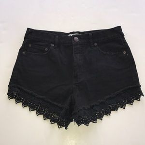 Black free people jean shorts